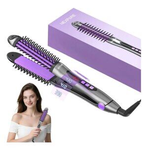 NEXPURE Ionic 2 in 1 Curling Iron Brush, Hair Straightener and Curler - NEW
